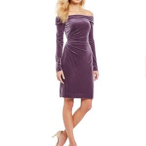 Eliza J Off Shoulder Velvet Dress